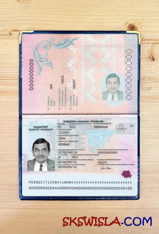 Rumunia paszport 2021-obecnie fotowygląd, skan i fotorealistyczny snapshot, 2 w 1